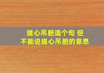 提心吊胆造个句 但不能说提心吊胆的意思